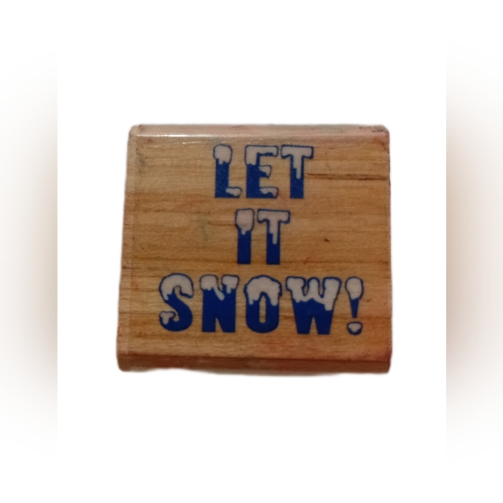 Wooden 'Let It Snow' Stamp